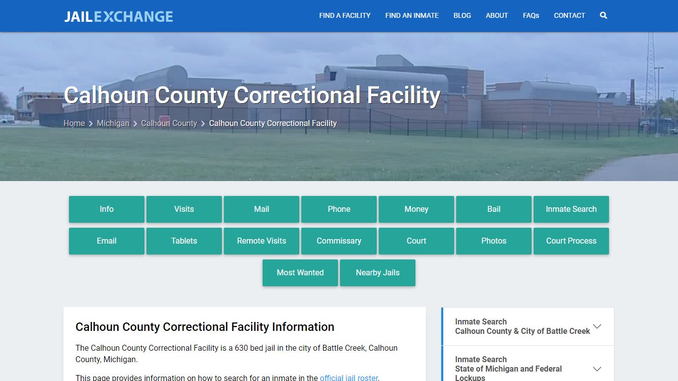 Calhoun County Jail & Detention, MI Inmate Search, Information